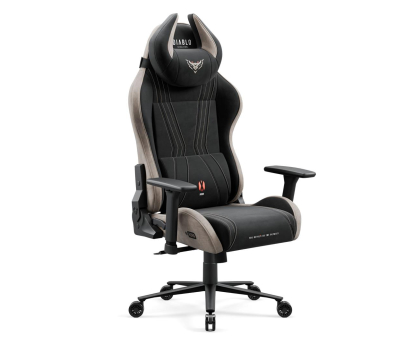 Fotel gamingowy DIABLO Chairs X-Horn 2.0 Normal Size Camel Black Tkanina 1611